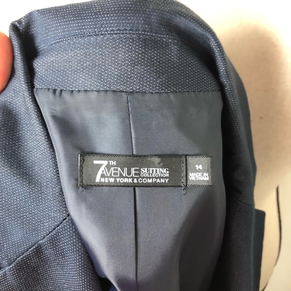 New York & Company Blue Denim Blazer Jacket Plus - Picture 6 of 8